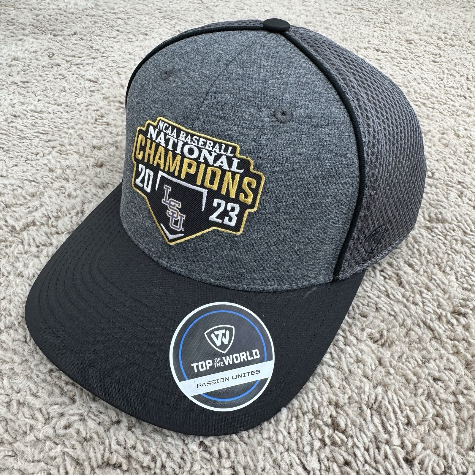 Lsu Tigers Tow Hat 2023 Ncaa Baseball College World Series Snapback Charcoal Cap